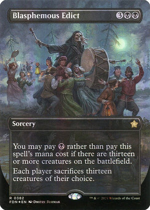 Blasphemous Edict (Borderless) (Mana Foil) (382) [Foundations]
