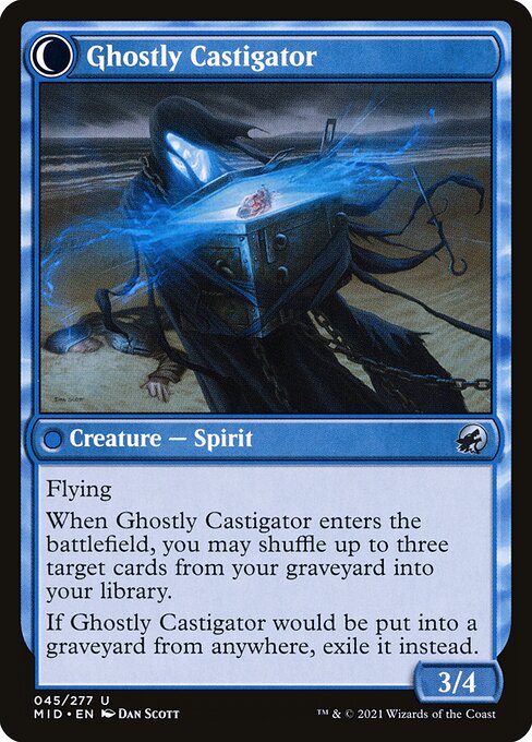 Covetous Castaway // Ghostly Castigator (45) [Innistrad: Midnight Hunt] Reverse