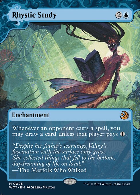 Rhystic Study (25) [Wilds of Eldraine: Enchanting Tales] [Showcase, Borderless]