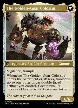Tetzin, Gnome Champion // The Golden-Gear Colossus (13) [The Lost Caverns of Ixalan Commander] Reverse