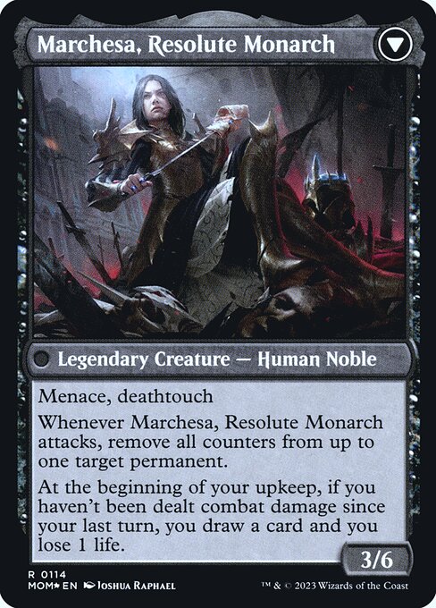 Invasion of Fiora // Marchesa, Resolute Monarch (114s) [March of the Machine Promos] Reverse