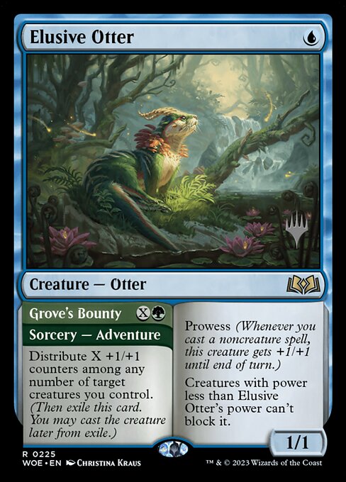 Elusive Otter // Grove's Bounty (225p) [Wilds of Eldraine Promos]