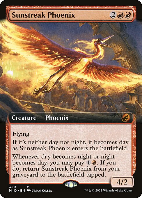 Sunstreak Phoenix (359) [Innistrad: Midnight Hunt] [Extended Art]