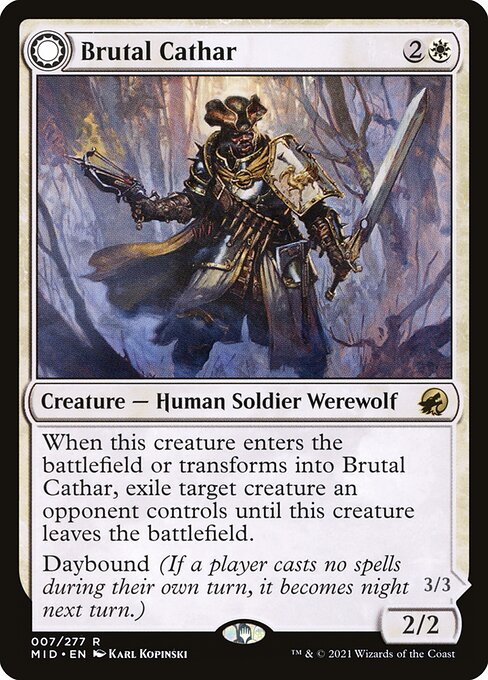 Brutal Cathar // Moonrage Brute (7) [Innistrad: Midnight Hunt]