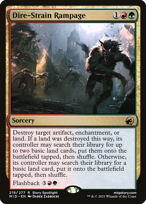 Dire-Strain Rampage (219) [Innistrad: Midnight Hunt]