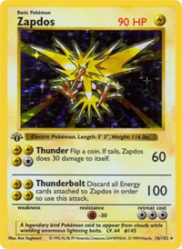 Zapdos (016/102) [Base Set Shadowless]