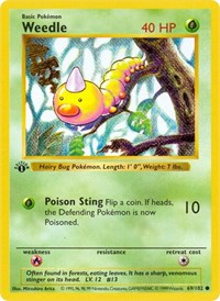 Weedle (069/102) [Base Set Shadowless (Unlimited)]