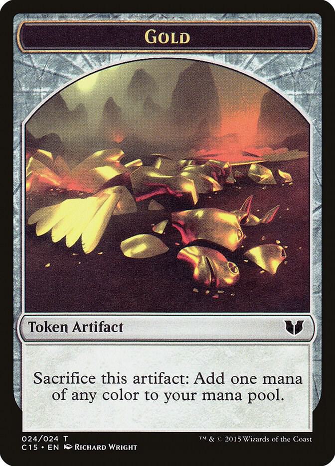 Gold // Knight (Vigilance) Double-Sided Token (24 // 5) [Commander 2015]