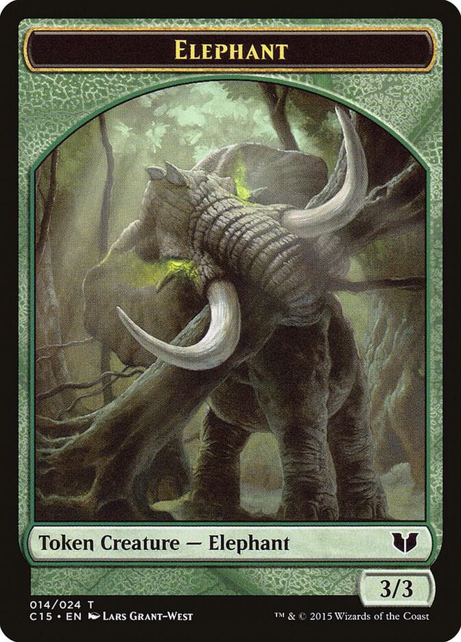 Elephant // Saproling Double-Sided Token (14 // 16) [Commander 2015]