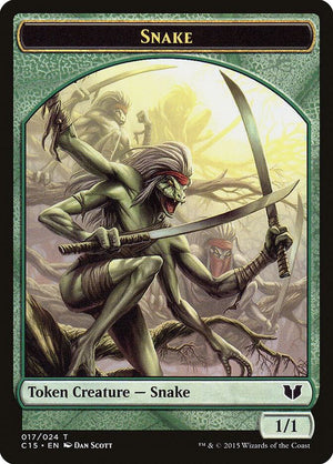 Snake (017) // Saproling Double-Sided Token (17 // 16) [Commander 2015]
