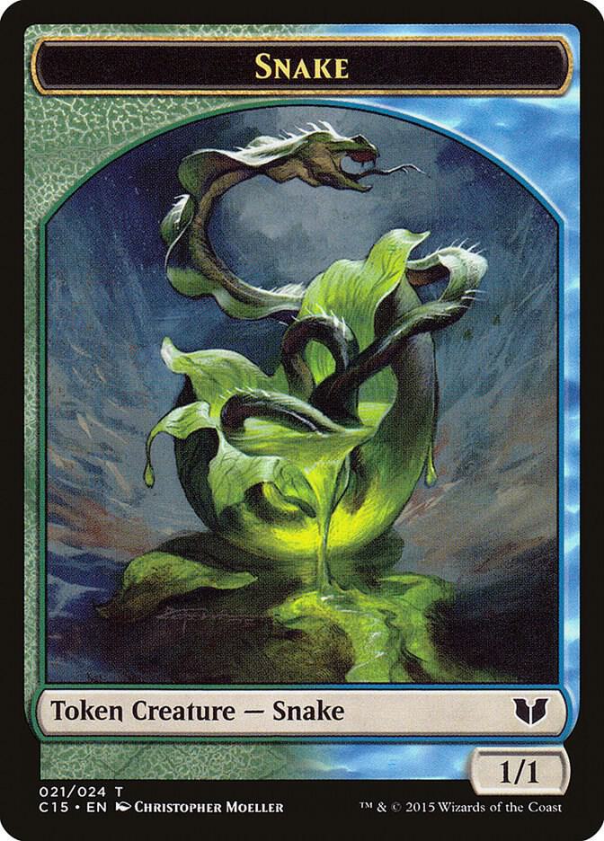 Snake (021) // Saproling Double-Sided Token (21 // 16) [Commander 2015]