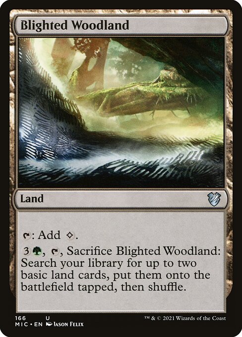 Blighted Woodland (166) [Midnight Hunt Commander]