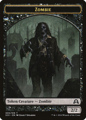 Zombie Token (5) [Shadows over Innistrad]