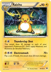 Raichu - 49/162 (XY BREAKthrough) (Cracked Ice Holo) (049/162) [Deck Exclusives]