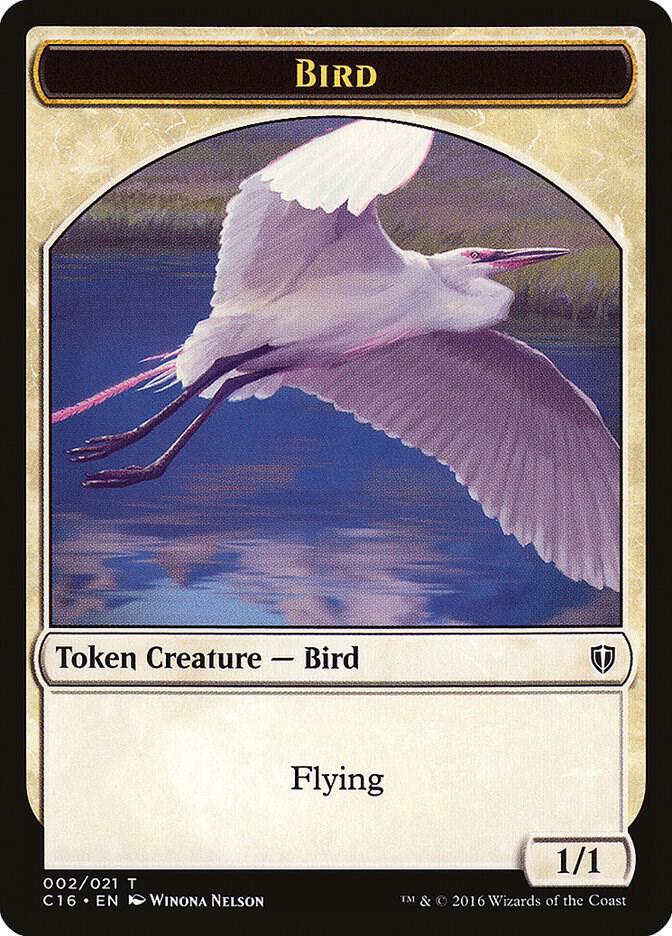 Bird (002) // Saproling  (016) Double-Sided Token (2 // 16) [Commander 2016]