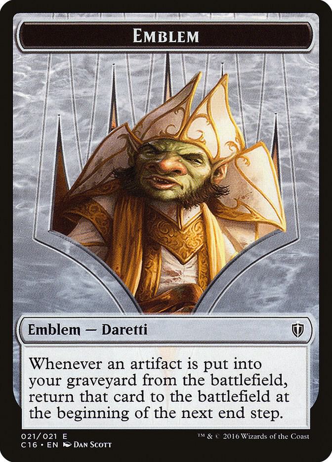 Emblem - Daretti, Scrap Savant // Thopter Double-Sided Token (21 // 9) [Commander 2016]