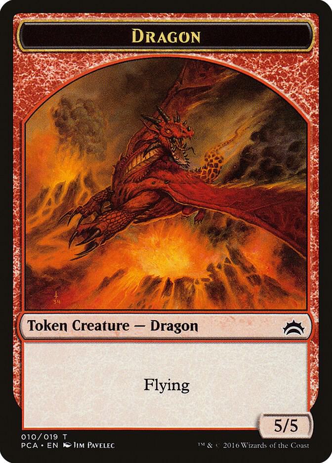 Dragon // Saproling Double-Sided Token (10 // 19) [Planechase Anthology]