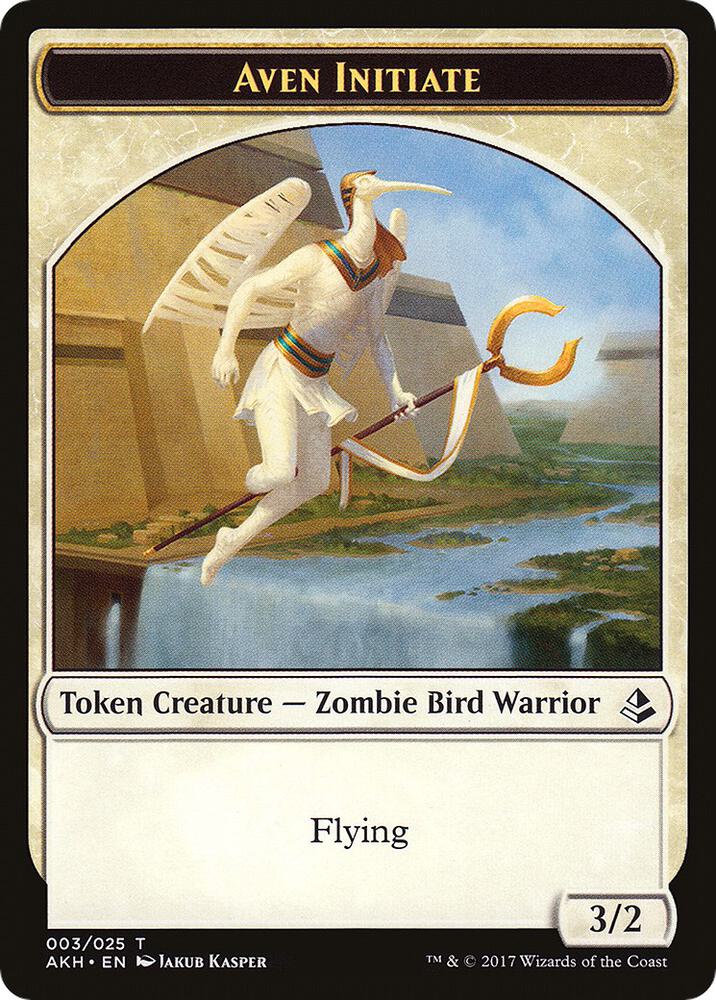 Aven Initiate // Snake Double-Sided Token (3 // 23) [Amonkhet]