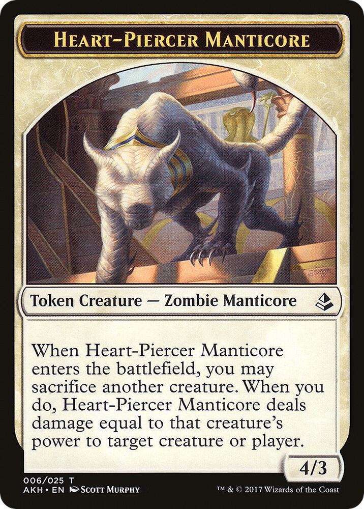 Heart-Piercer Manticore // Warrior Double-Sided Token (6 // 17) [Amonkhet]