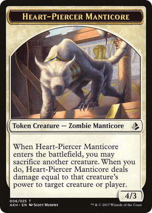 Heart-Piercer Manticore // Warrior Double-Sided Token (6 // 17) [Amonkhet]