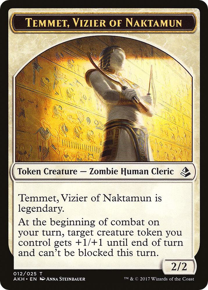 Temmet, Vizier of Naktamun // Zombie Double-Sided Token (12 // 20) [Amonkhet]