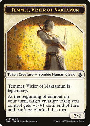 Temmet, Vizier of Naktamun // Zombie Double-Sided Token (12 // 20) [Amonkhet]
