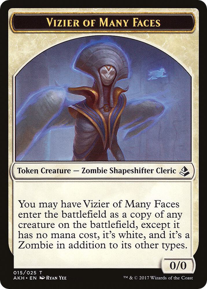 Vizier of Many Faces // Zombie Double-Sided Token (15 // 20) [Amonkhet]