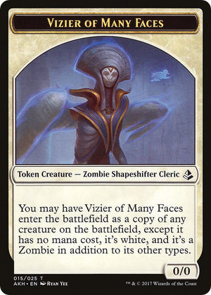 Vizier of Many Faces // Zombie Double-Sided Token (15 // 20) [Amonkhet]