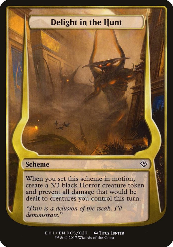 Delight in the Hunt (Archenemy: Nicol Bolas) (5) [Oversize Cards]