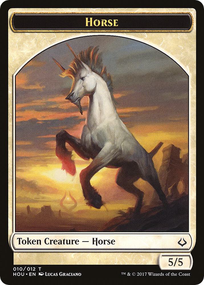Horse // Warrior Double-sided Token (10 // 17) [Hour of Devastation]