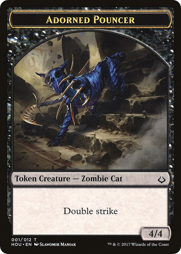 Adorned Pouncer // Warrior Double-Sided Token (1 // 17) [Hour of Devastation]