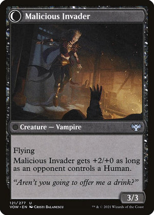 Innocent Traveler // Malicious Invader (121) [Innistrad: Crimson Vow] Reverse
