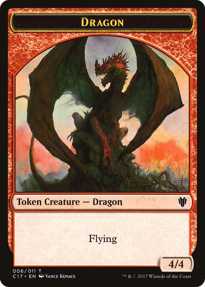 Dragon (006) // Gold Double-Sided Token (6 // 10) [Commander 2017]