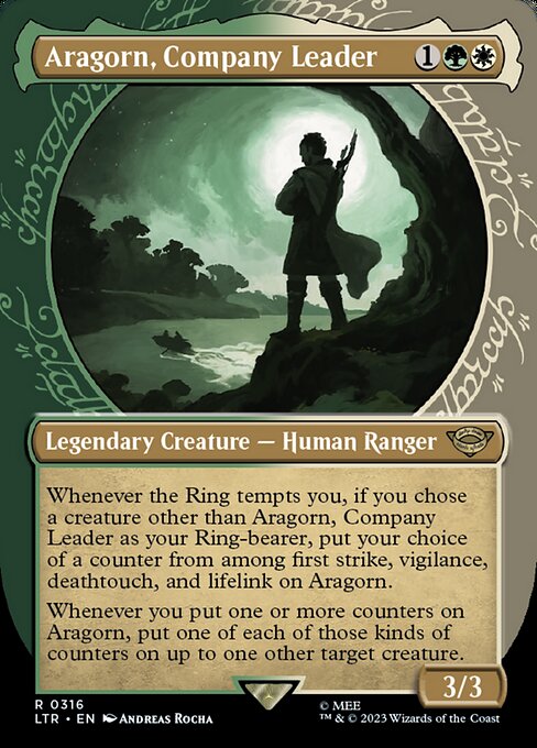 Aragorn, Company Leader (316) [The Lord of the Rings: Tales of Middle-earth] [Showcase, Borderless]