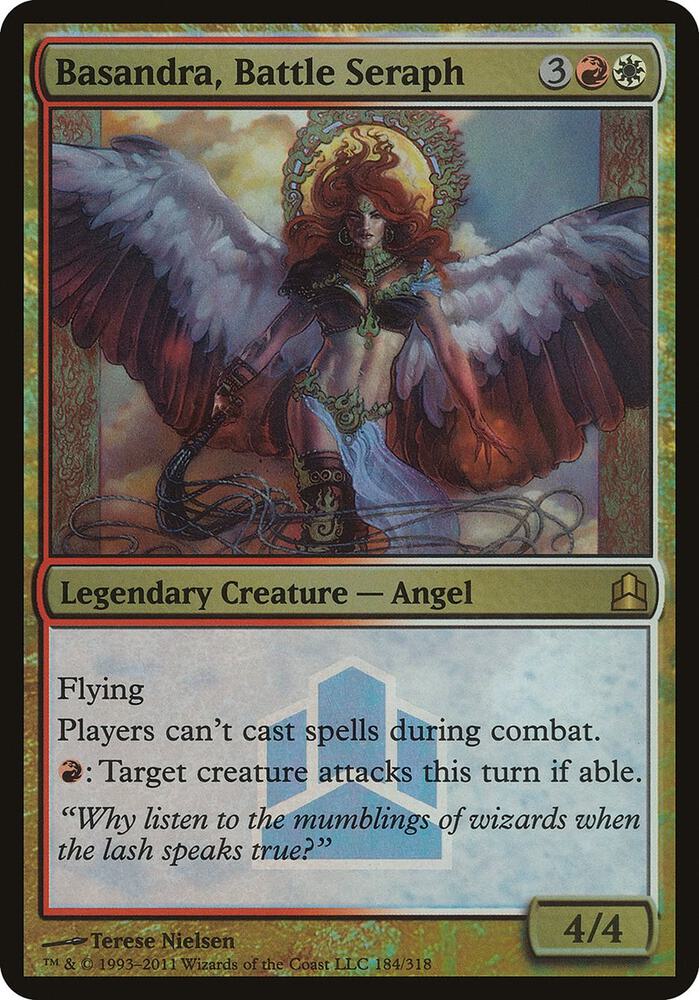 Basandra, Battle Seraph (Commander Launch Promo) (184) [Oversize Cards]