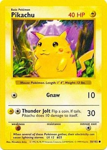 Pikachu (Red Cheeks) (058/102) [Base Set Shadowless (Unlimited)]