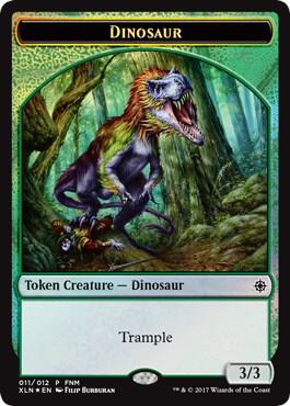 Dinosaur // Treasure Double-Sided Token (11) [FNM Promos]