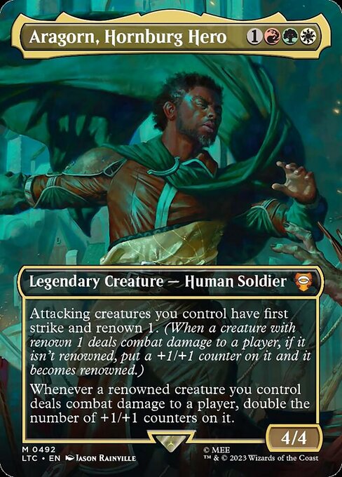 Aragorn, Hornburg Hero (492) [Tales of Middle-earth Commander] [Borderless]