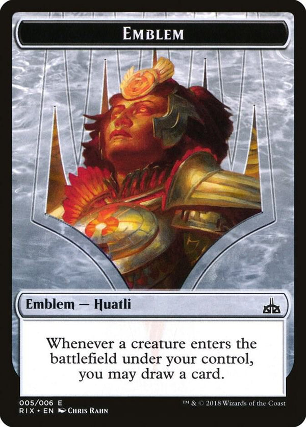 Emblem - Huatli, Radiant Champion (5) [Rivals of Ixalan]