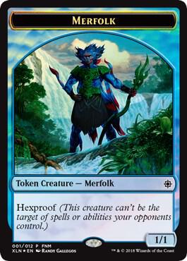 Merfolk // Treasure Double-Sided Token (1) [FNM Promos]