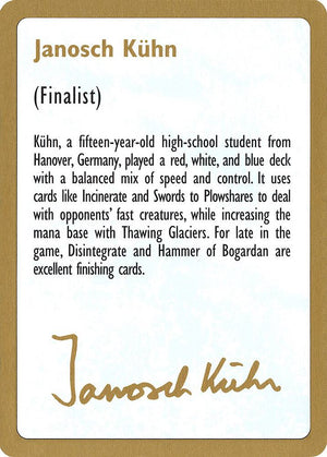 1997 Janosch Kuhn Biography Card [World Championship Decks]