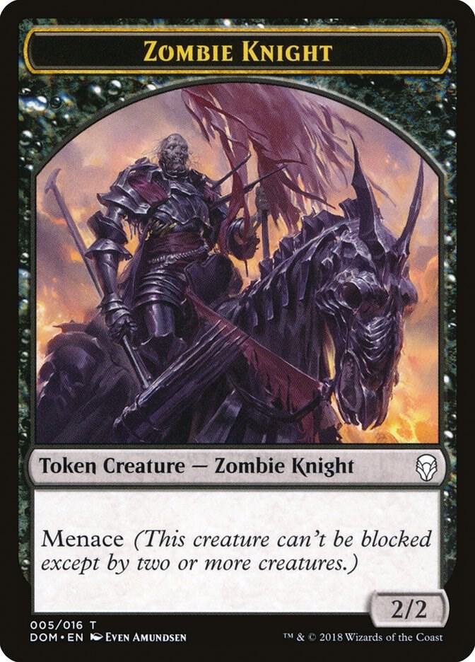 Zombie Knight Token (5) [Dominaria]