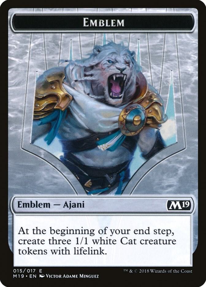 Emblem - Ajani, Adversary of Tyrants (15) [Core Set 2019]