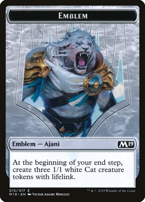 Emblem - Ajani, Adversary of Tyrants (15) [Core Set 2019]
