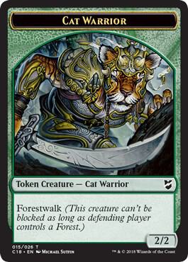 Cat Warrior // Worm Double-Sided Token (15 // 18) [Commander 2018]