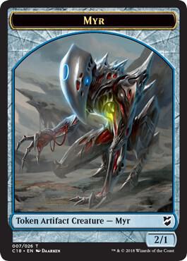 Myr (007) // Construct (020) Double-Sided Token (7 // 20) [Commander 2018]