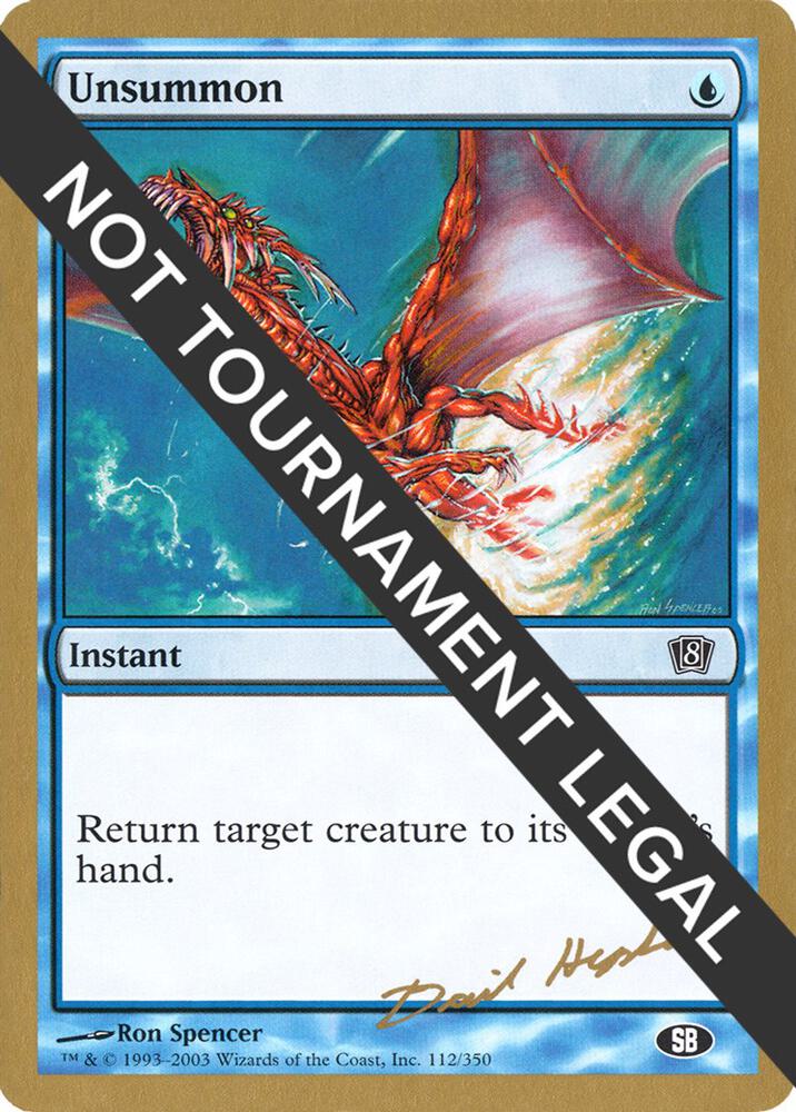 Unsummon - 2003 Dave Humpherys (8ED) (SB) [World Championship Decks]