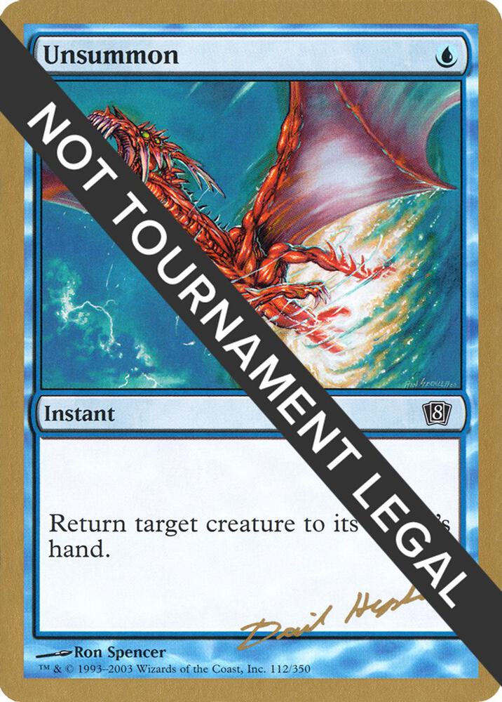 Unsummon - 2003 Dave Humpherys (8ED) [World Championship Decks]