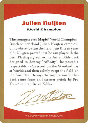 2004 Julien Nuijten Biography Card [World Championship Decks]