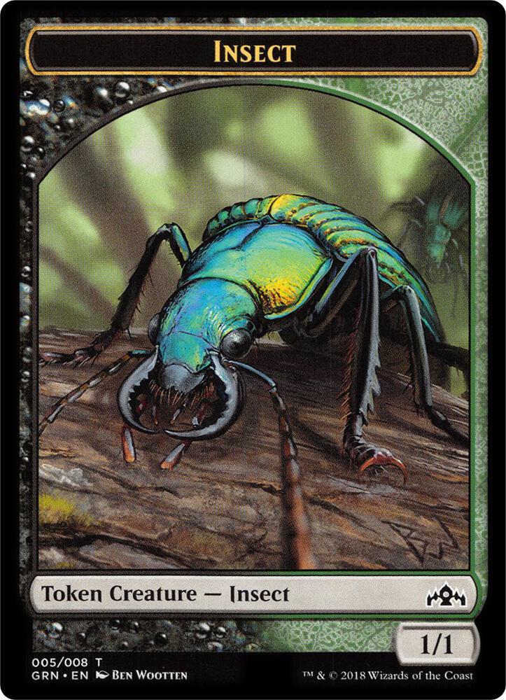 Insect // Saproling Double-Sided Token (5 // 5) [GRN Guild Kit]